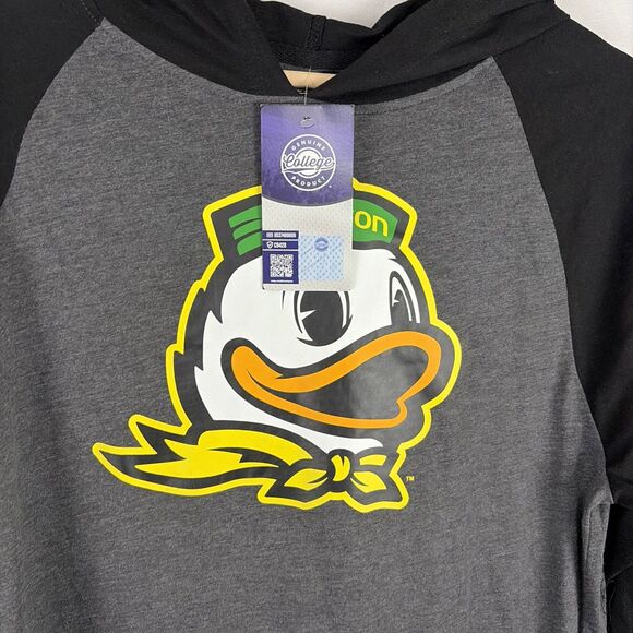 Oregon Ducks Pullover Lightweight Hoodie Black Gray Size Medium NWT - Picture 2 of 5